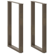 Set di 2 gambe per tavolo da bar a forma di U 60 x 100 cm stabili e moderne in acciaio naturale 02_0057479