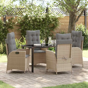 Set da Pranzo per Giardino con cuscino 5 pcs Beige polyrattan 3380514