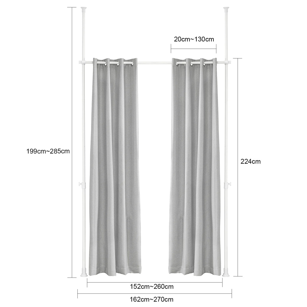 Tenda Oscurante Regolabile, Tende oscuranti per Interni, Tende Termiche Isolanti, 2 Pannelli, Grigio Chiaro,L (162-270) x A (199-285) cm, KLS12-HG