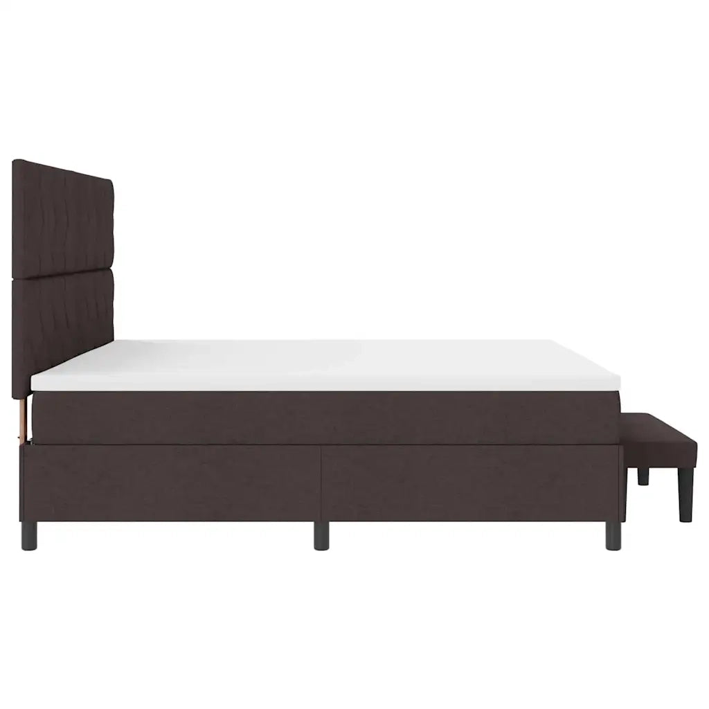 Letto a molle con materasso Marrone Scuro 200 x 200 cm Tessuto 3344173