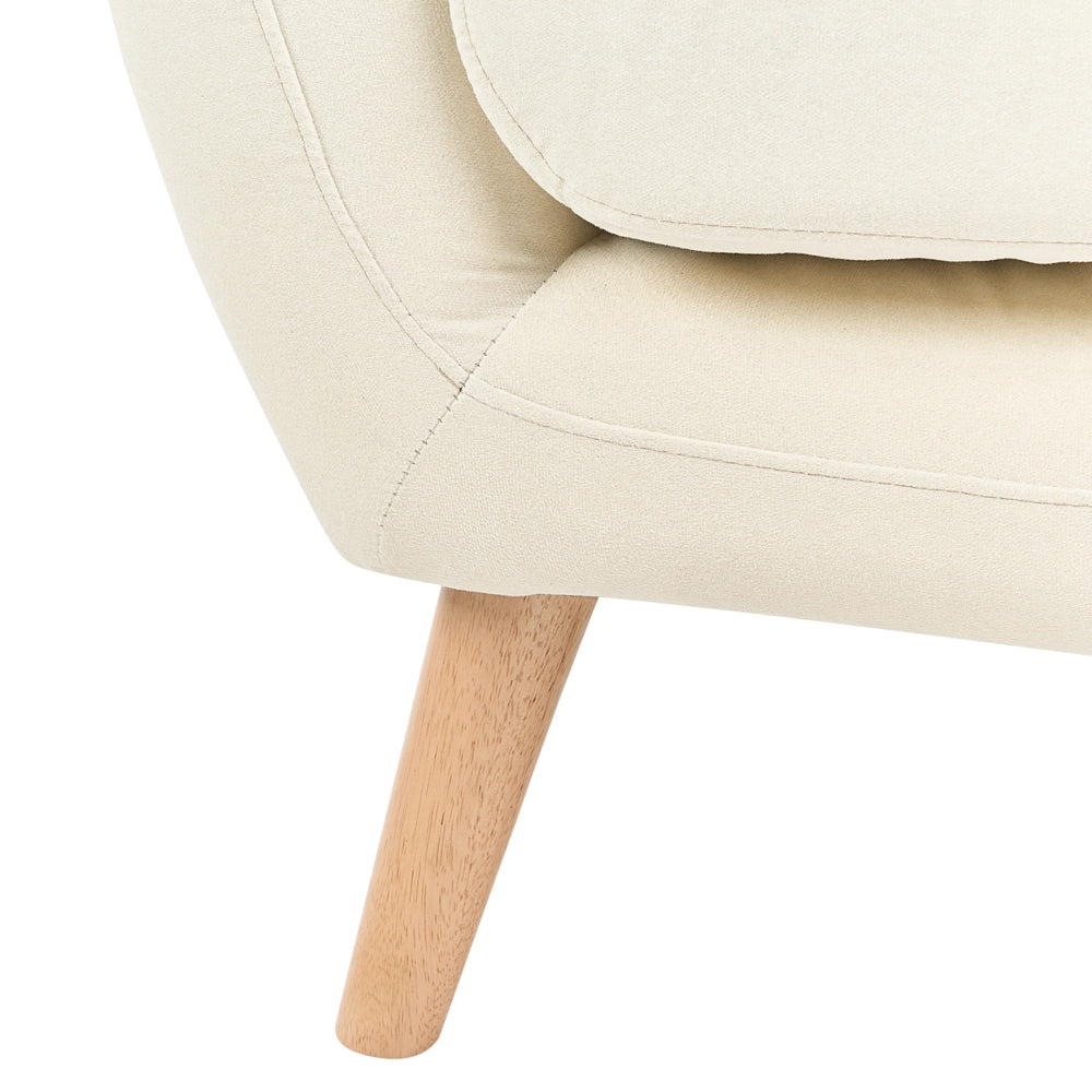 Poltrona da salotto in tessuto imbottito beige chiaro Schienale imbottito per soggiorno