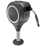 Gardena 18607-20 Avvolgitubo RollUp S per Terrazza con Tubo 15 m Tecnologia RollUp e Riavvolgimento Automatico colore Bianco