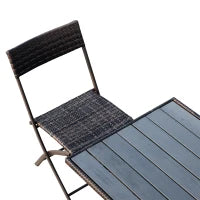 Set Tavolo e Sedie da Giardino 7pz Tavolo da Giardino con 6 Sedie Pieghevoli Mobili da Esterno Polyrattan
