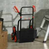 Carrello Portapacchi Pieghevole 120 kg max con Maniglia Estraibile, 60x45x109 cm, Rosso e Nero