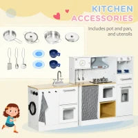 Cucina Giocattolo 2 Pezzi per Bambini 3-6 Anni con Utensili da Cucina, Luci ed Effetti Sonori, in MDF e PP