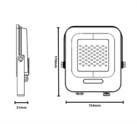 Proiettore led 30 watt slim metallo bianco ip65 equivalente 160 watt temperatura colore lampada 6000k bianco freddo