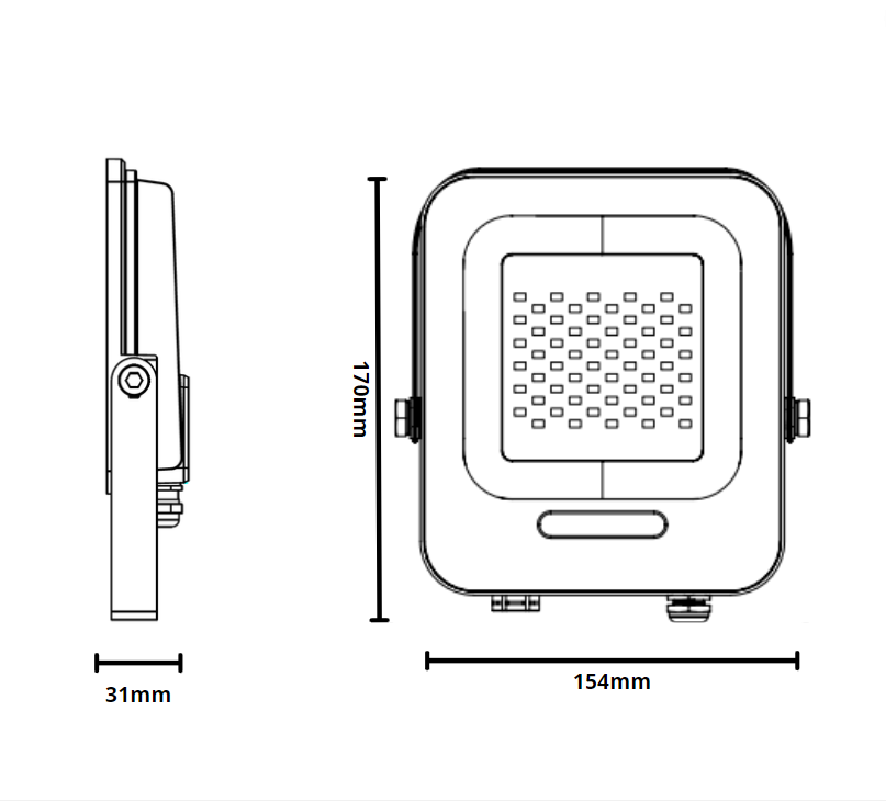 Proiettore led 30 watt slim metallo bianco ip65 equivalente 160 watt temperatura colore lampada 6000k bianco freddo