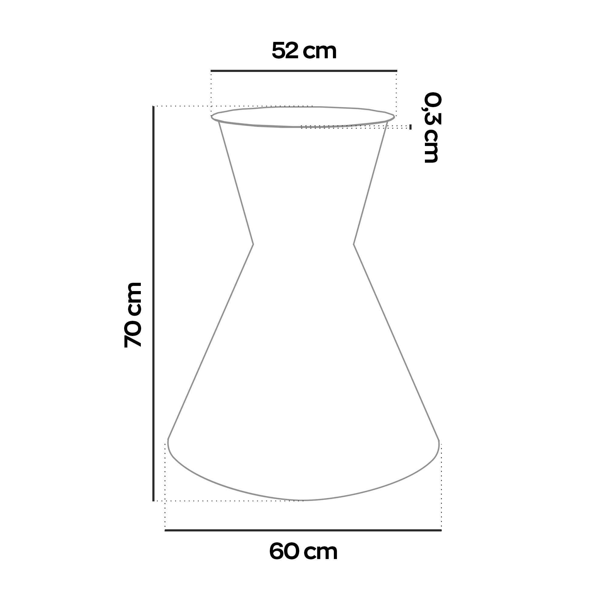 Graal - Base per Tavolo da Pranzo Rotondo a Doppio Cono H70 cm in Metallo Nero