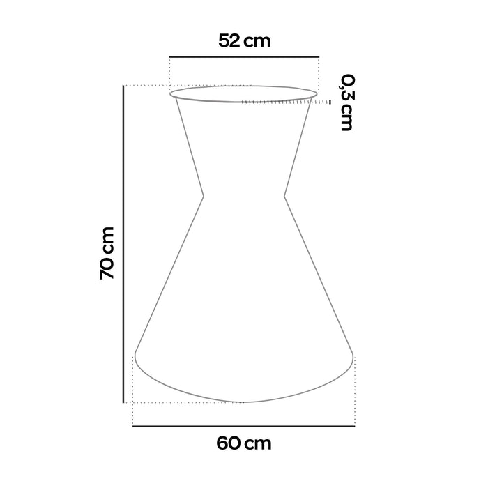 Graal - Base per Tavolo da Pranzo Rotondo a Doppio Cono H70 cm in Metallo Nero