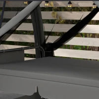 Dondolo da Giardino 2 in 1 Convertibile in Letto con Cuscini e Zanzariera, 240x140x197 cm, Grigio