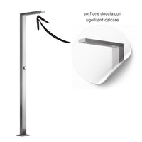 Larice colonna doccia da esterno fissaggio a pavimento per giardino piscina inox *** finitura- spazzolato, confezione 1