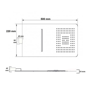 Wall kit a parete da incasso a muro acciaio inox + soffione doccia a parete acciaio inox punta quadrata con cascata