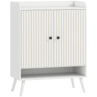 Scarpiera Ingresso con Ripiani Regolabili Compartimento Aperto per 15 Paia di Scarpe 75x35x97 cm Bianco