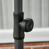 Ombrellone da Spiaggia 1.8x2  m, in Poliestere e Acciaio a 8 Stecche con Reclinazione a 45°, Grigio