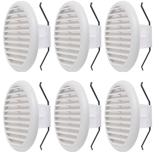Multipack 6 pezzi griglie di ventilazione tonde mm 145 bianca con molle e rete aerazione foro da mm 80 a 125