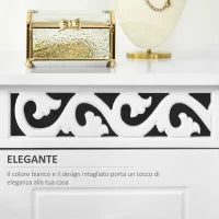 Mobiletto Multiuso con Cassetti, Mobiletto Basso in MDF grado E1 29.8x29.8x68.5cm bianco