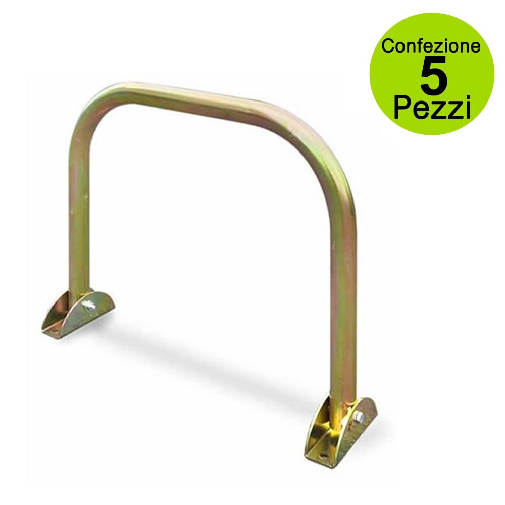 Multipack da 5 pz dissuasore di parcheggio posto auto zincato oro dissuasori reclinabili