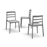 PAZZO DESIGN Sedia Luca set da 4 sedie Grigio in Polipropilene