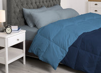 Interno Imbottitura Piumino Invernale 300gr/mq In Piuma D'Oca Bicolor - Singolo - Azzurro-Blu