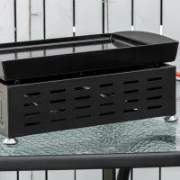 Piastra Barbecue a Gas da Tavolo con 2 Bruciatori e Potenza 6kW, 48.5x46x21cm, Nero