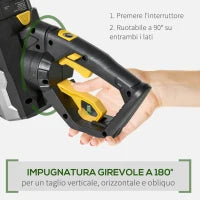 DURHAND Tagliasiepi Elettrico a Batteria con Impugnatura Ergonomica Regolabile 180° e Lama da 52cm
