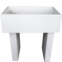 Pilozza lavatoio ostuni bianco 84 x 50 x h.28 cm con piedi 10 x 40 x h 60 cm