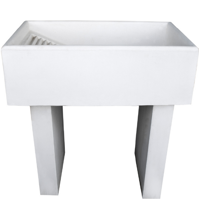 Pilozza lavatoio ostuni bianco 84 x 50 x h.28 cm con piedi 10 x 40 x h 60 cm