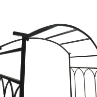 Arco da Giardino con Panchina 2 Posti per Matrimoni Feste Metallo 115 x 50 x 203 cm Nero
