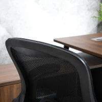 Sedia da Ufficio Traspirante ad Altezza Regolabile con Braccioli Ribaltabili, 64x60x106-126 cm, Nera