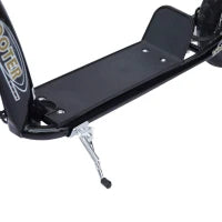 Outsunny Monopattino con Ruote 30 cm, Manubrio Regolabile, Manopola del Freno e Cavalletto, in Acciaio, Nero