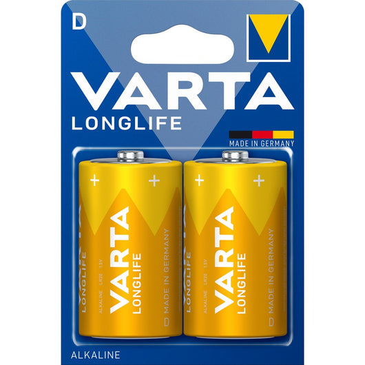 Varta batteria longlife torcia d alcalina blister 2 pezzi