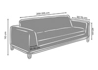 Copridivano Elasticizzato Effetto Velluto Modello Morbidissimo Colore Panna - 4 Posti - Panna