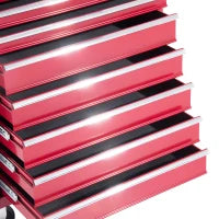 Carrello Porta Utensili Attrezzi Attrezzatura con Cassettiera 61.5 x 33 x 113cm Rosso