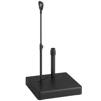 Base per Ombrellone in HDPE con Maniglia e Ruote e Riempibile con Acqua o Sabbia, 60x60x100 cm, Nero