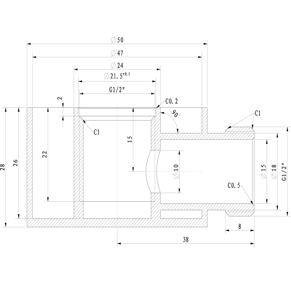 Ogomondo presa acqua tonda in ottone cromato 1/2â€ mm *** confezione 1