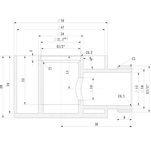 Ogomondo presa acqua tonda in ottone cromato 1/2â€ mm *** confezione 1