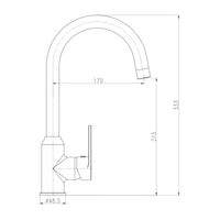 Miscelatore monocomando lavello cucina canna orientabile sofia installazione rapida *** finitura- cromo lucido, confe...