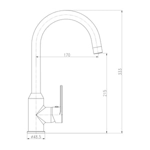 Miscelatore monocomando lavello cucina canna orientabile sofia installazione rapida *** finitura- cromo lucido, confe...