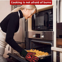 2Pz Guanti Barbecue Resistenti al Calore 800°C Professionali Antiscivolo Traspiranti