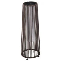 Lanterna Solare da Giardino con Luce LED in Rattan e Metallo , Ø21.5x61cm, Marrone
