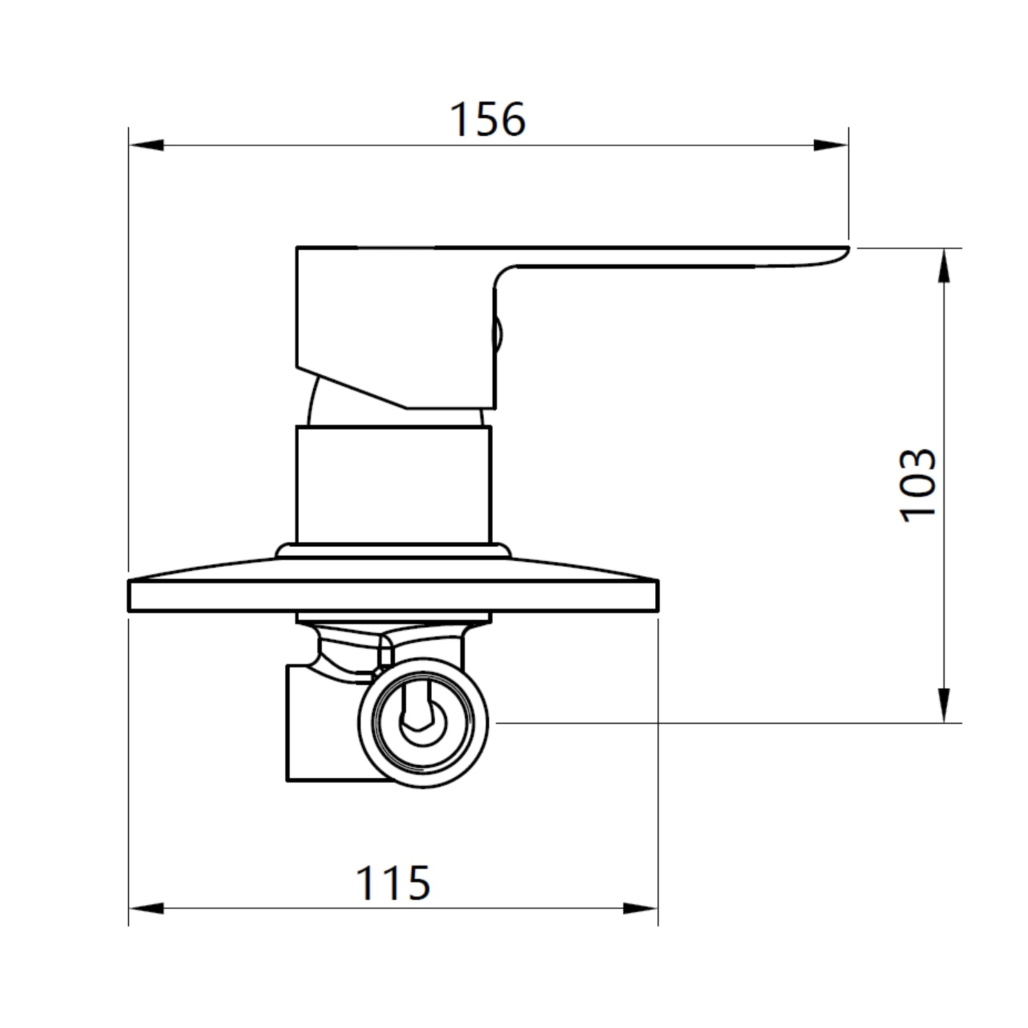 Miscelatore doccia incasso oceania ottone canna di fucile *** design maniglia liscia, confezione 1