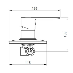 Miscelatore doccia incasso oceania ottone canna di fucile *** design maniglia liscia, confezione 1
