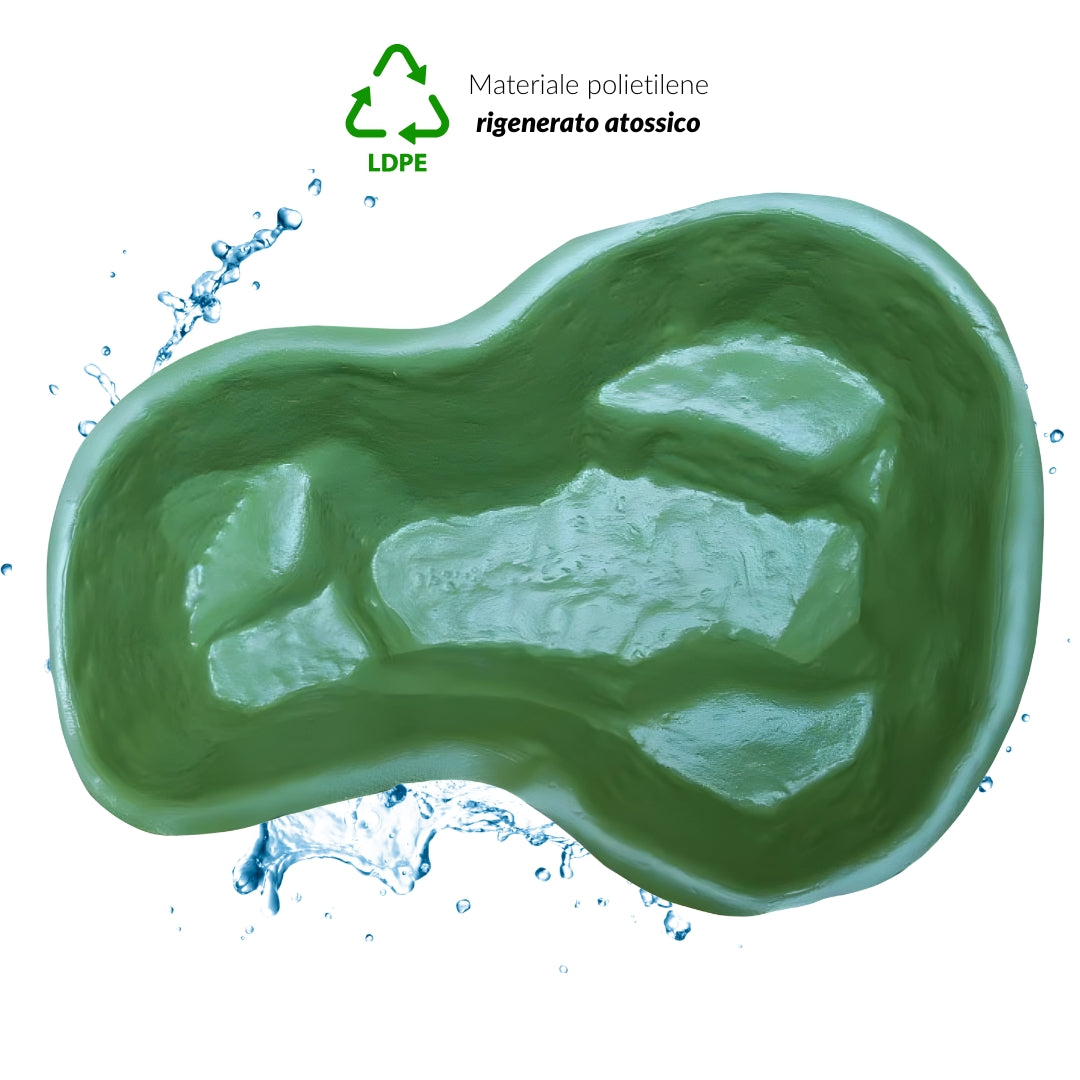 Laghetto da giardino green bracciano litri 220 dimensioni 136x100xh34 cm