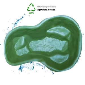 Laghetto da giardino green bracciano litri 220 dimensioni 136x100xh34 cm