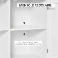 Carrello da Cucina Multiuso in Legno con 2 Cassetti, 104x46x91cm - Bianco