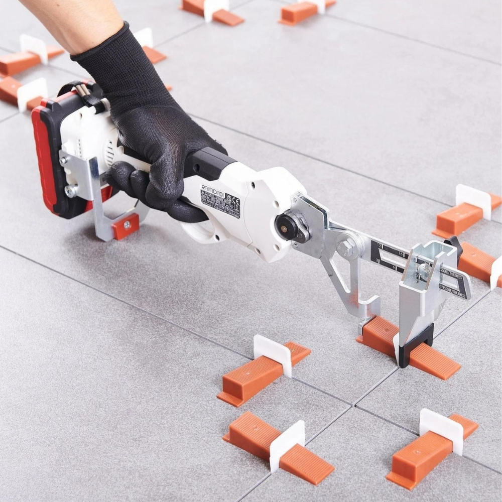 Pinza levmatic a batteria sistema livellamento piastrelle serraggio cuneo borsa