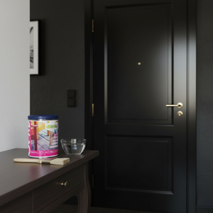 Ecolux smalto satinato acrilico ecologico per legno e metallo *** formato 750 ml, colore- nero, confezione 1