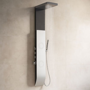 Colonna doccia tec alluminio bianco nero getti idro arredamento h150xl22 *** confezione 1