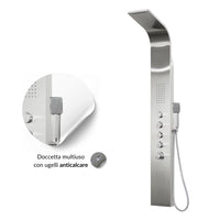 Colonna doccia termostatica siria 4 funzioni getto a cascata bocchette lombari *** finitura- spazzolato, confezione 1