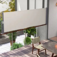 Tenda laterale schermo protettivo paravento retrattile 3 x 1 m alluminio poliestere anti-UV alta densità 180 g/m² grigio